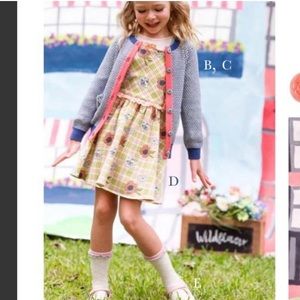Girls 8 Wildflowers Tea Time Jumper - Tea Cup Pinafore Jumper NWOT PRETTY! 🫖